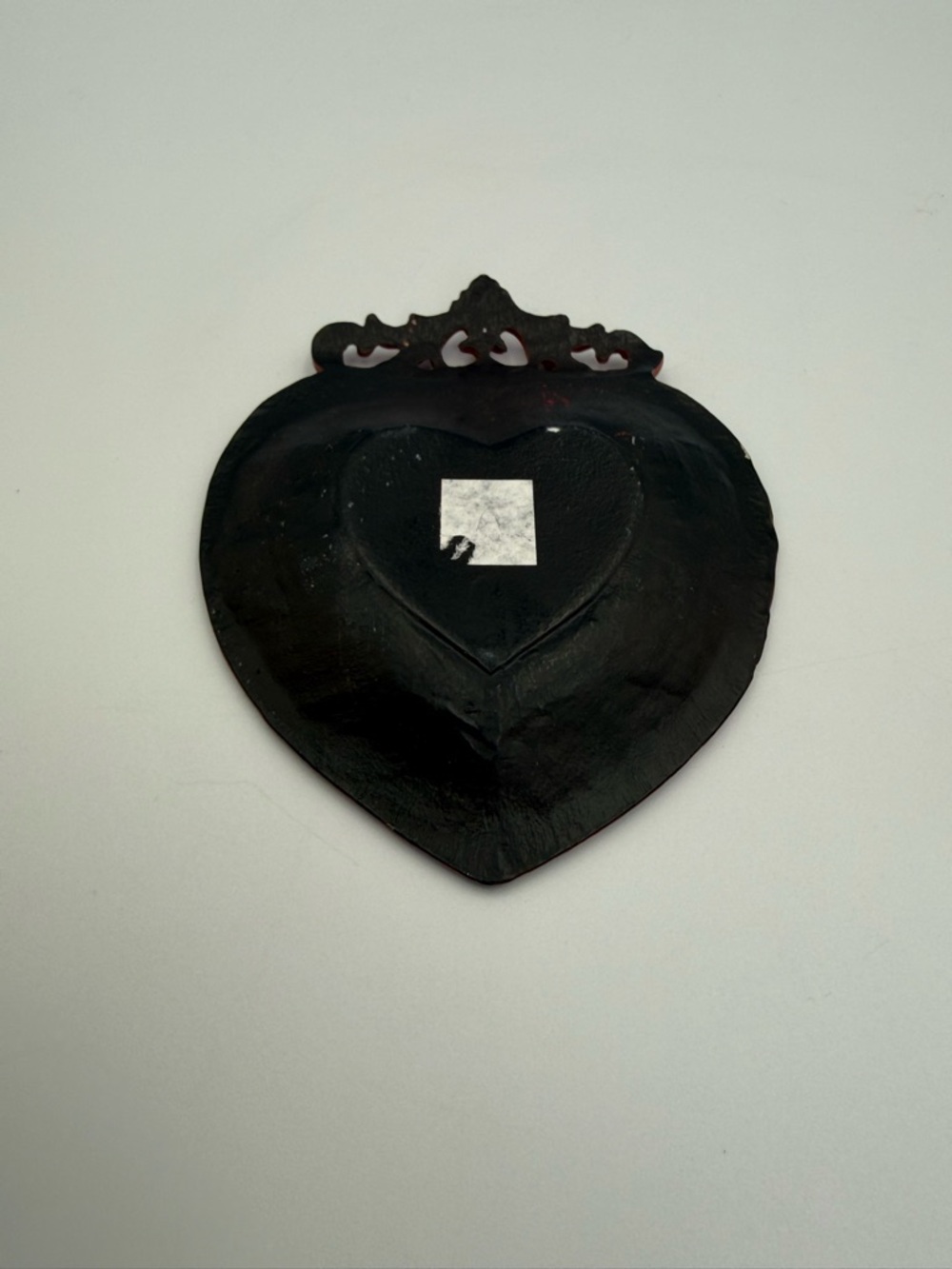 Vintage Metal Red Sacred Heart Trinket Dish - Picture 5 of 7
